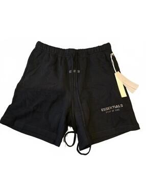 Fear of God Essentials Soccer Fleece Shorts Jet Black Size Large